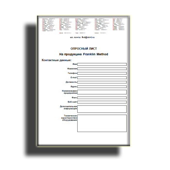 Questionnaire from directory franklin method